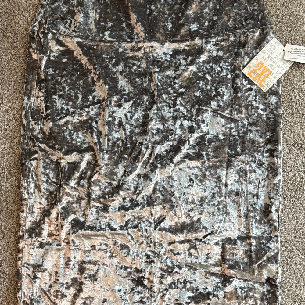 NWT LuLaRoe Elegant Crushed Velvet Skirt - Gray